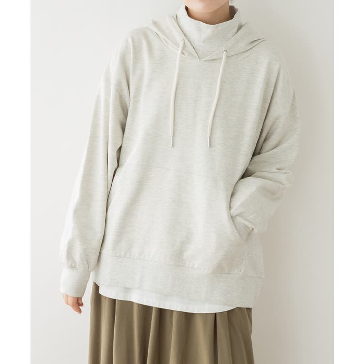 ハイネックリブ裏毛パーカー | atONE | 詳細画像13 