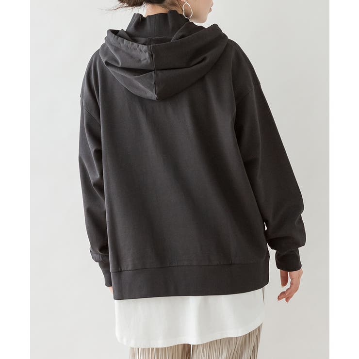 ハイネックリブ裏毛パーカー | atONE | 詳細画像8 