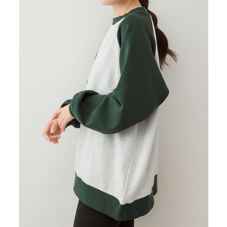 裏起毛オーバーサイズラグラントレーナー | atONE | 詳細画像15 