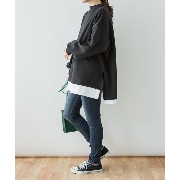 裏起毛レイヤード風ハイネックトレーナー | atONE | 詳細画像13 