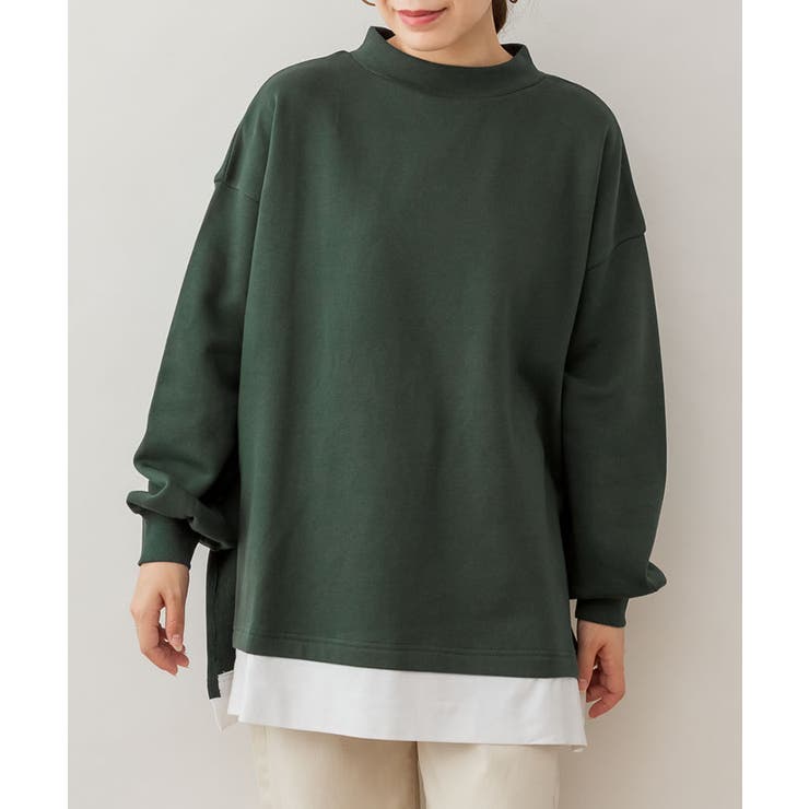 裏起毛レイヤード風ハイネックトレーナー | atONE | 詳細画像15 