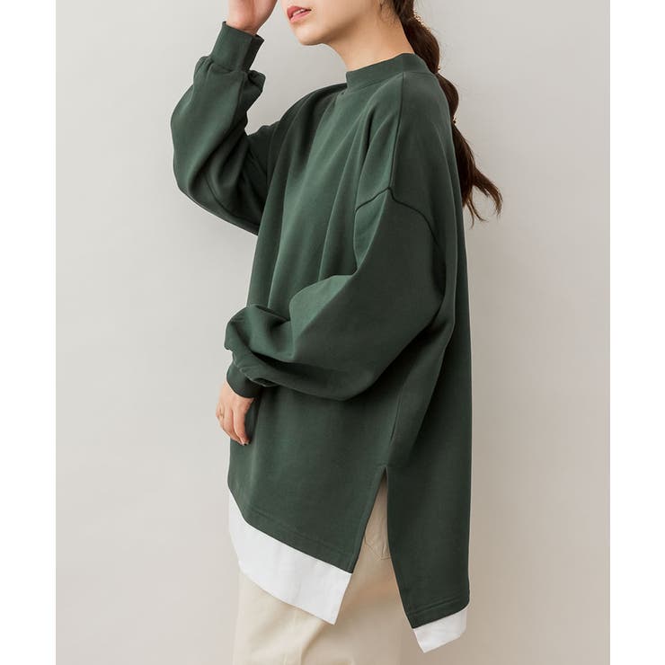 裏起毛レイヤード風ハイネックトレーナー | atONE | 詳細画像16 