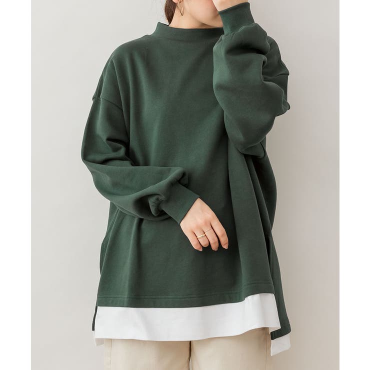 裏起毛レイヤード風ハイネックトレーナー | atONE | 詳細画像17 