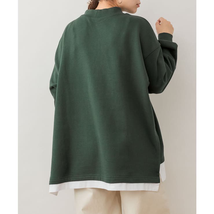 裏起毛レイヤード風ハイネックトレーナー | atONE | 詳細画像18 