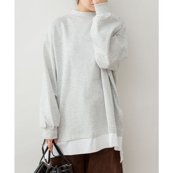 裏起毛レイヤード風ハイネックトレーナー | atONE | 詳細画像30 