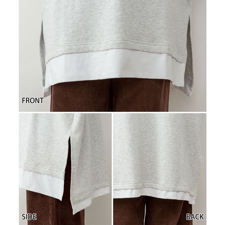 裏起毛レイヤード風ハイネックトレーナー | atONE | 詳細画像40 
