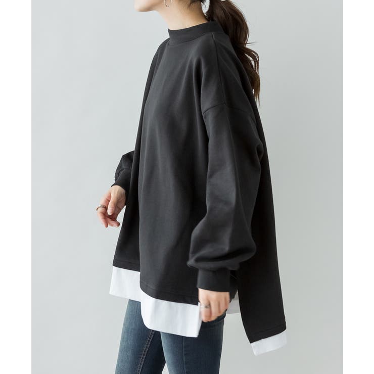 裏起毛レイヤード風ハイネックトレーナー | atONE | 詳細画像10 