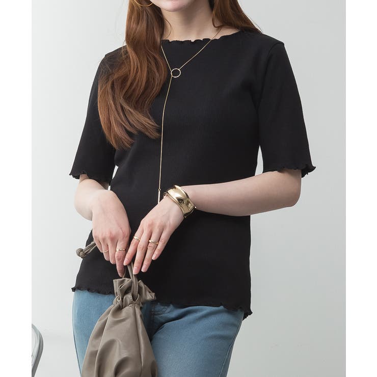 メロウリブ5分袖カットソー | atONE | 詳細画像22 