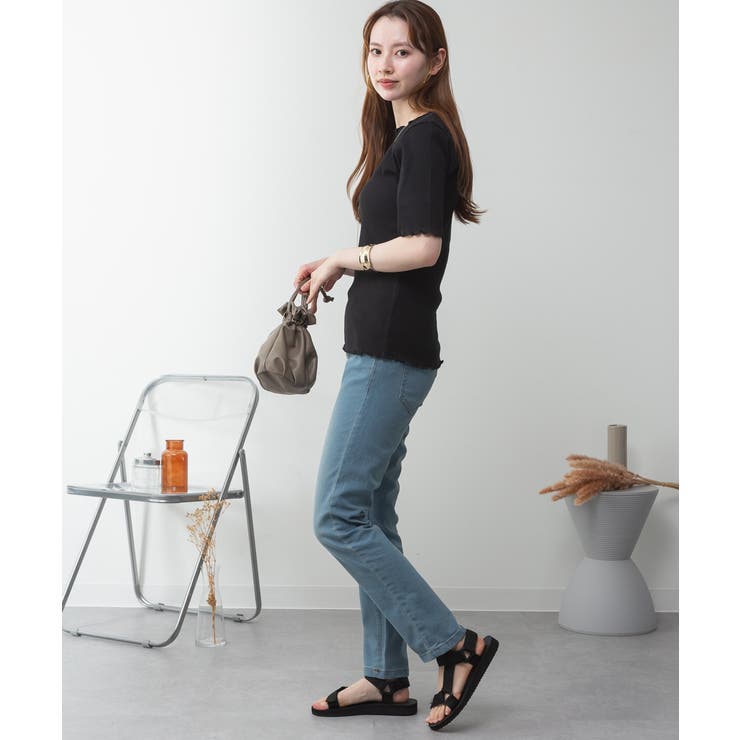 メロウリブ5分袖カットソー | atONE | 詳細画像24 