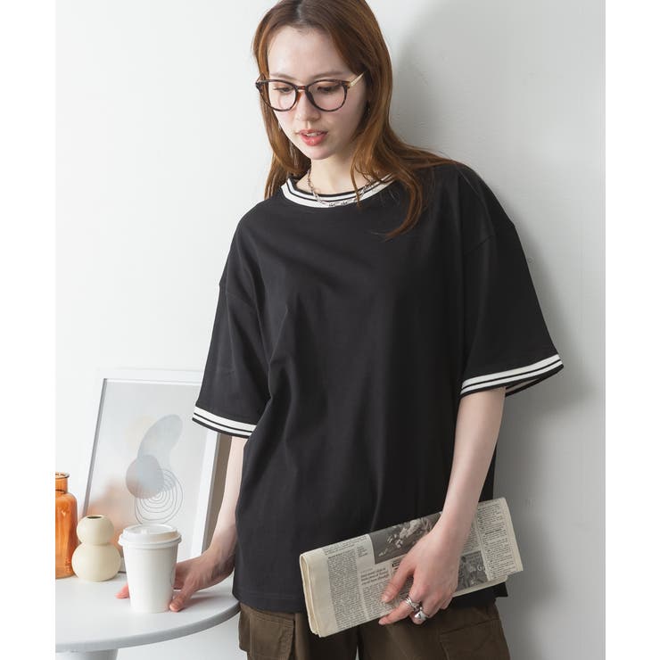 配色袖リブライン入りTシャツ | atONE | 詳細画像20 