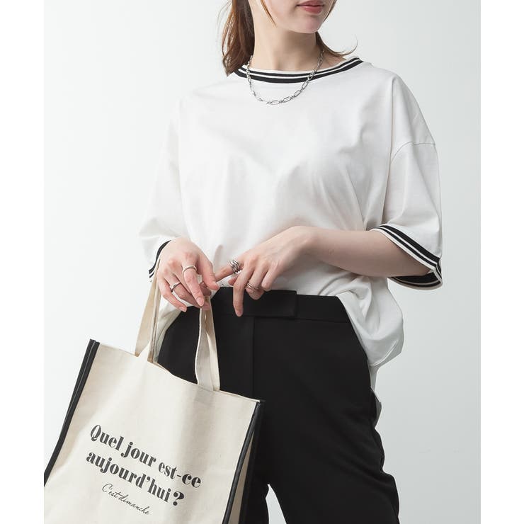 配色袖リブライン入りTシャツ | atONE | 詳細画像27 