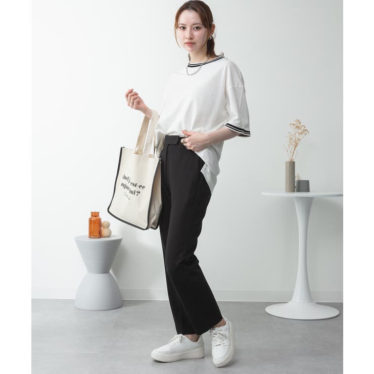 配色袖リブライン入りTシャツ | atONE | 詳細画像32 