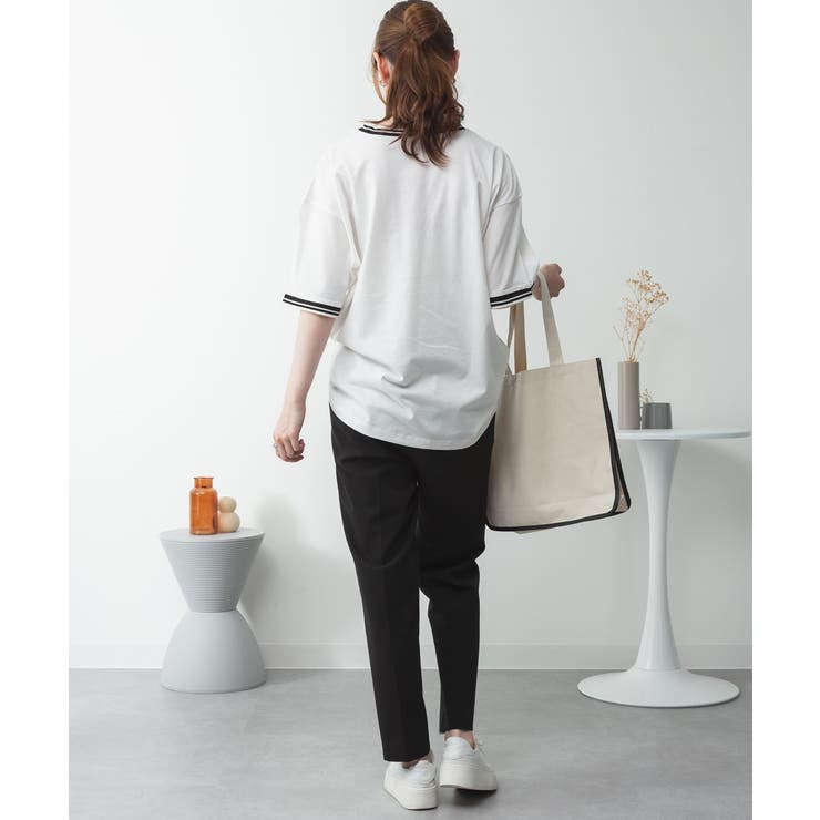 配色袖リブライン入りTシャツ | atONE | 詳細画像33 