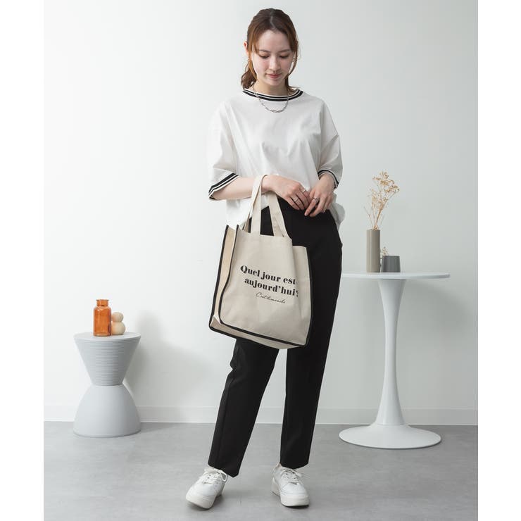 配色袖リブライン入りTシャツ | atONE | 詳細画像35 