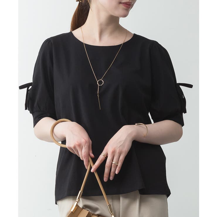 リボン付き袖ブラウス風カットソー | atONE | 詳細画像32 