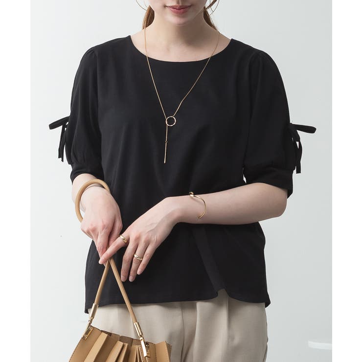 リボン付き袖ブラウス風カットソー | atONE | 詳細画像33 