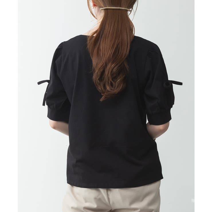 リボン付き袖ブラウス風カットソー | atONE | 詳細画像35 