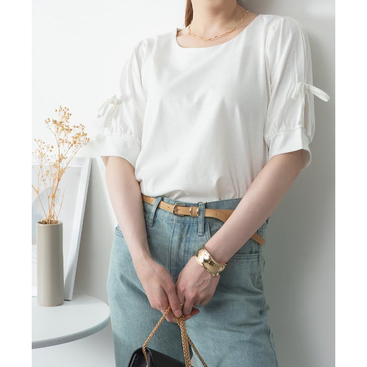 リボン付き袖ブラウス風カットソー | atONE | 詳細画像40 