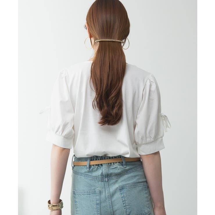 リボン付き袖ブラウス風カットソー | atONE | 詳細画像45 