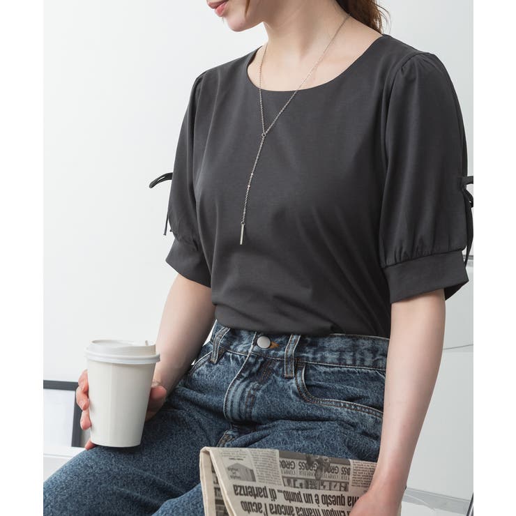 リボン付き袖ブラウス風カットソー | atONE | 詳細画像50 