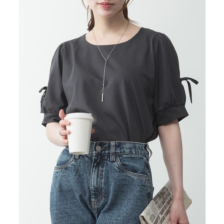 リボン付き袖ブラウス風カットソー | atONE | 詳細画像52 