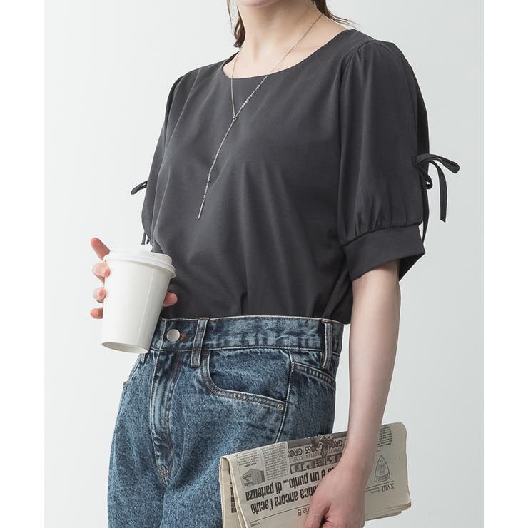 リボン付き袖ブラウス風カットソー | atONE | 詳細画像53 