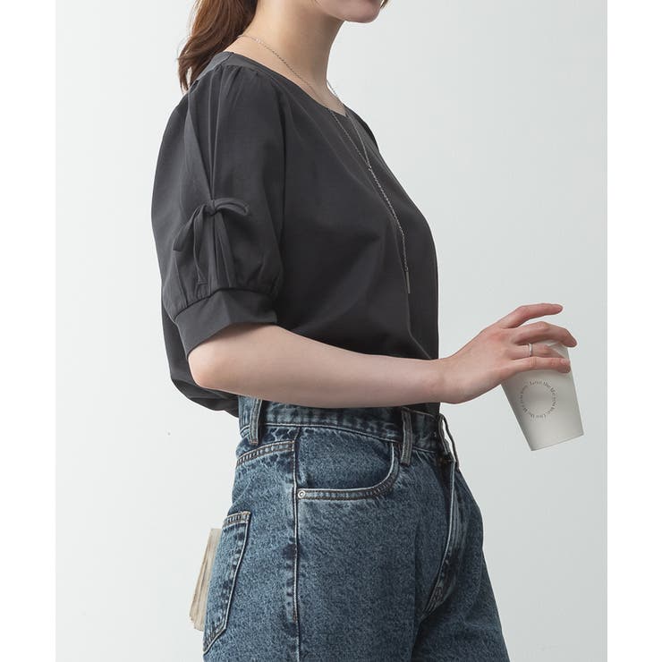 リボン付き袖ブラウス風カットソー | atONE | 詳細画像54 