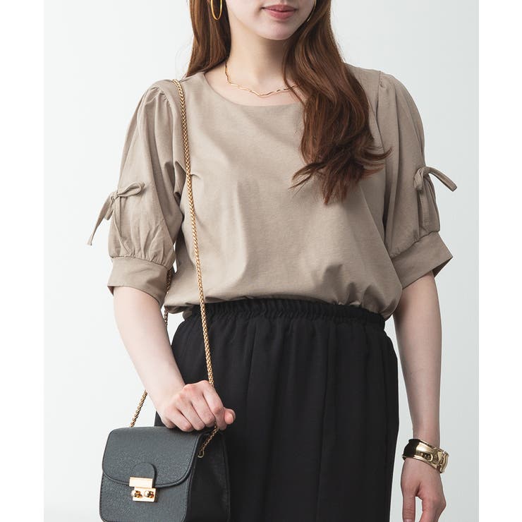 リボン付き袖ブラウス風カットソー | atONE | 詳細画像60 