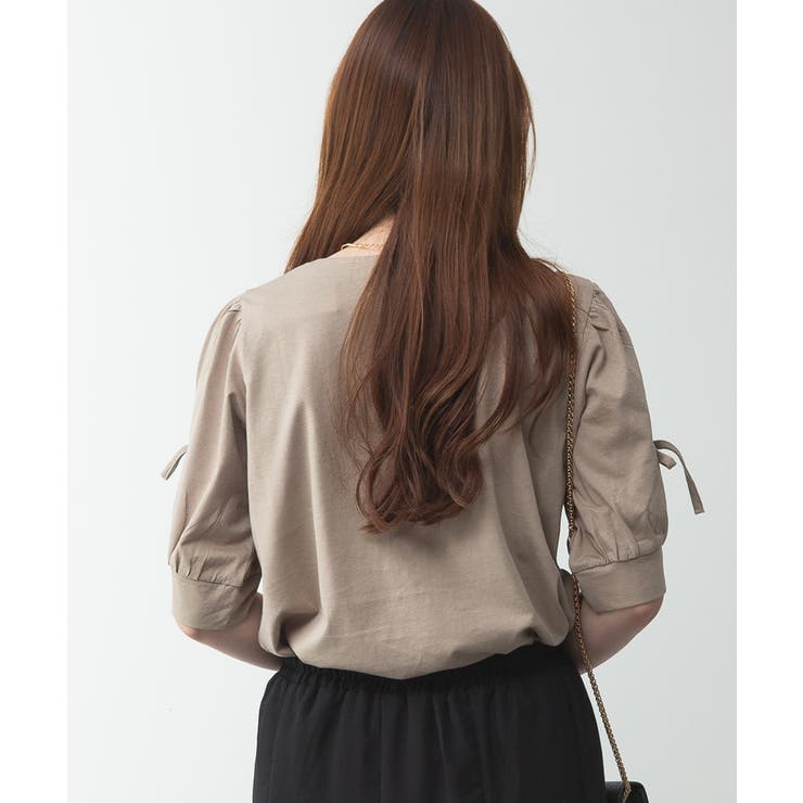 リボン付き袖ブラウス風カットソー | atONE | 詳細画像65 