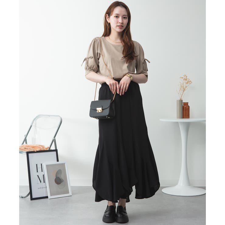 リボン付き袖ブラウス風カットソー | atONE | 詳細画像67 