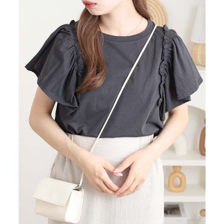 ショルダーフリルフレンチスリーブTシャツ | atONE | 詳細画像11 