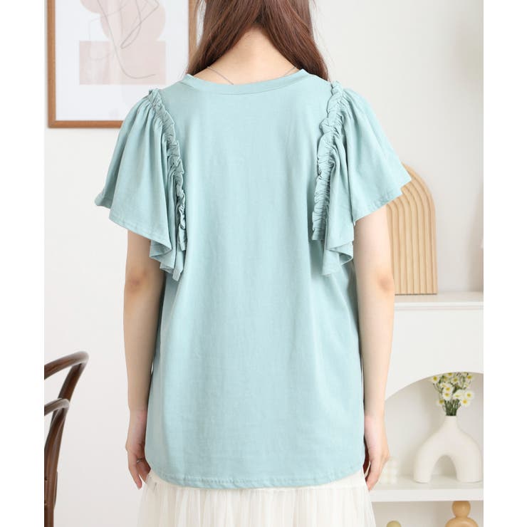 ショルダーフリルフレンチスリーブTシャツ | atONE | 詳細画像24 