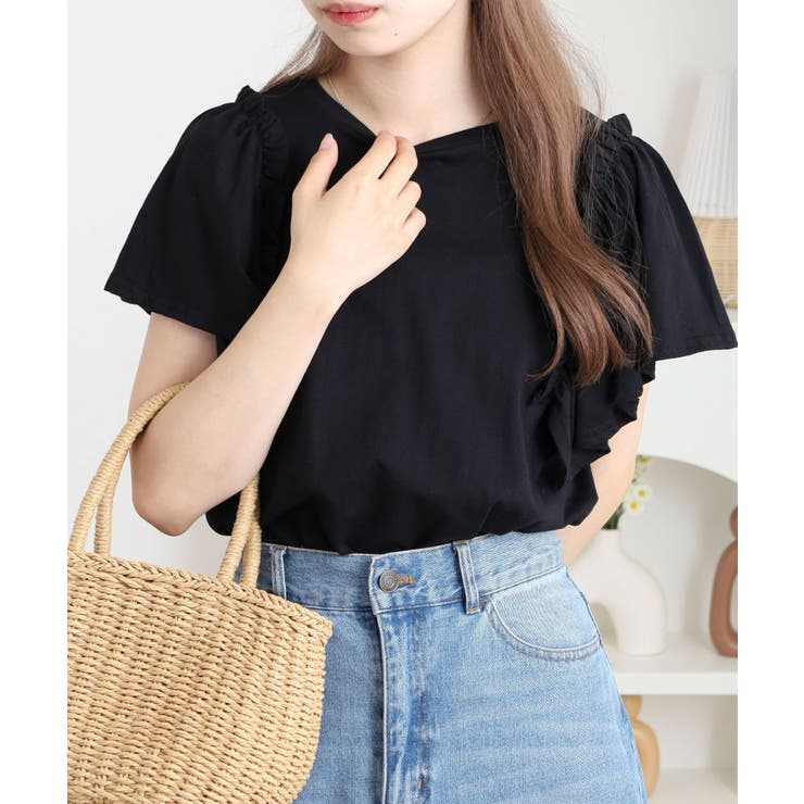 ショルダーフリルフレンチスリーブTシャツ | atONE | 詳細画像4 