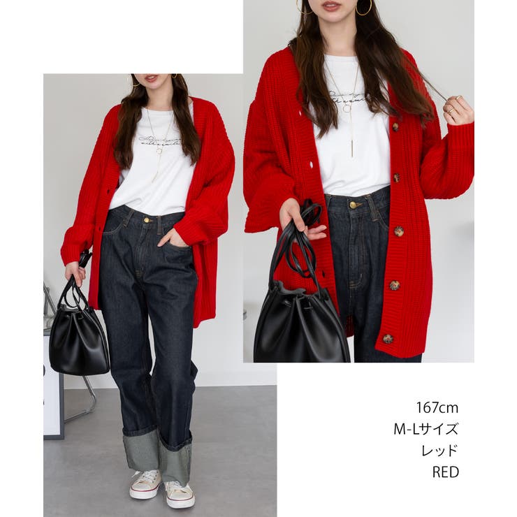 LAD MUSICIAN 天使柄 オーバーサイズニットカーディガン 黒ピンク LAD