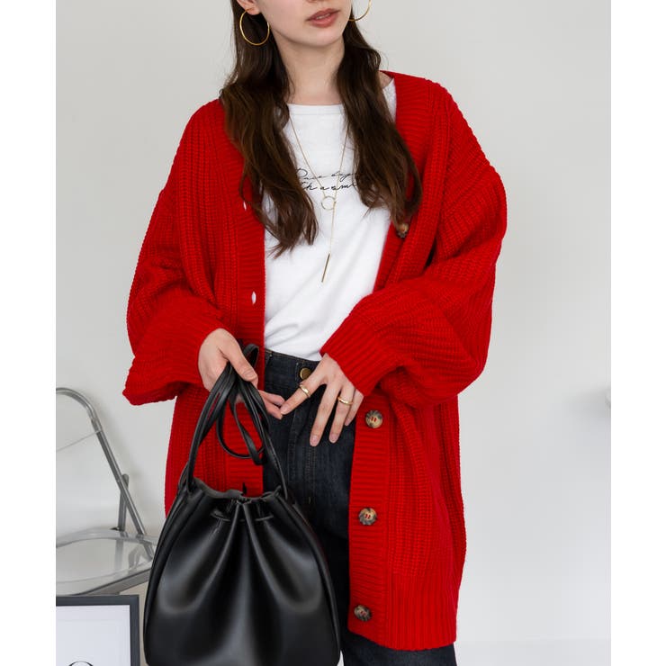 【完売品】【GRANCY】グランシー カーディガン レッド Lサイズ GRANCY カーディガン 即完 Lサイズ レッド GRANCY グランシー