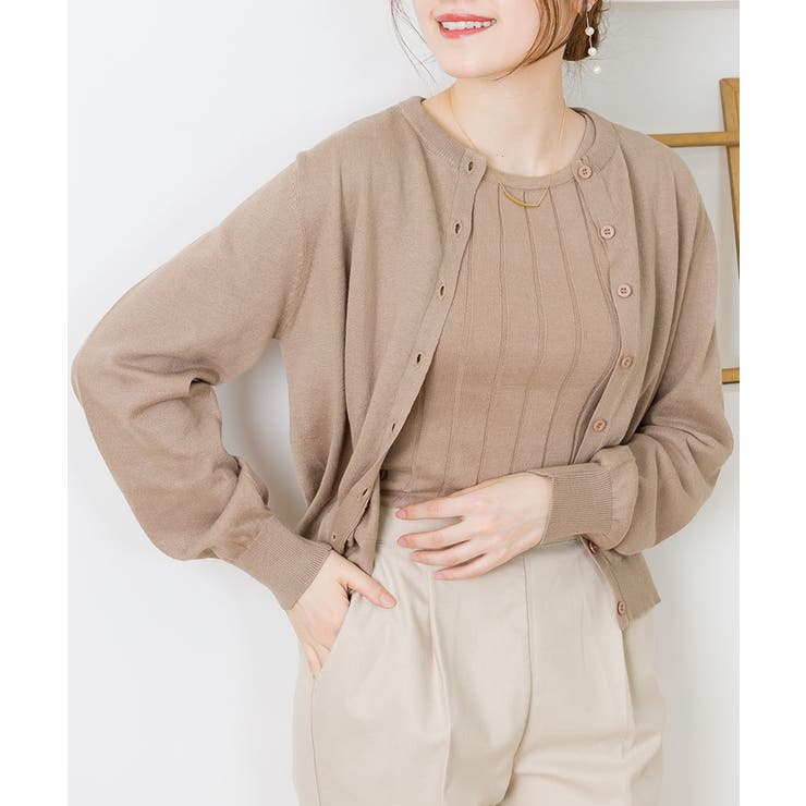 クルーネックカーディガン ニット セーター | atONE | 詳細画像31 