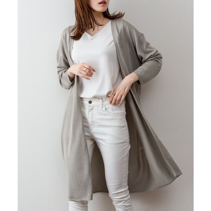 ひんやり涼感 Vネックロングカーディガン | atONE | 詳細画像15 