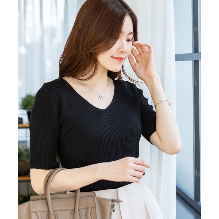 コットンリブニットトップス | atONE | 詳細画像14 