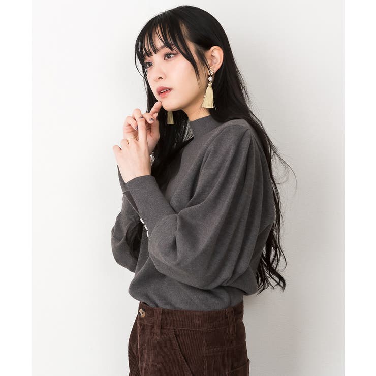 ハイネックバルーンスリーブセーター | atONE | 詳細画像47 