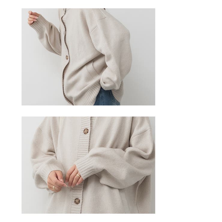 クルーネックふわふわニットカーディガン | atONE | 詳細画像34 