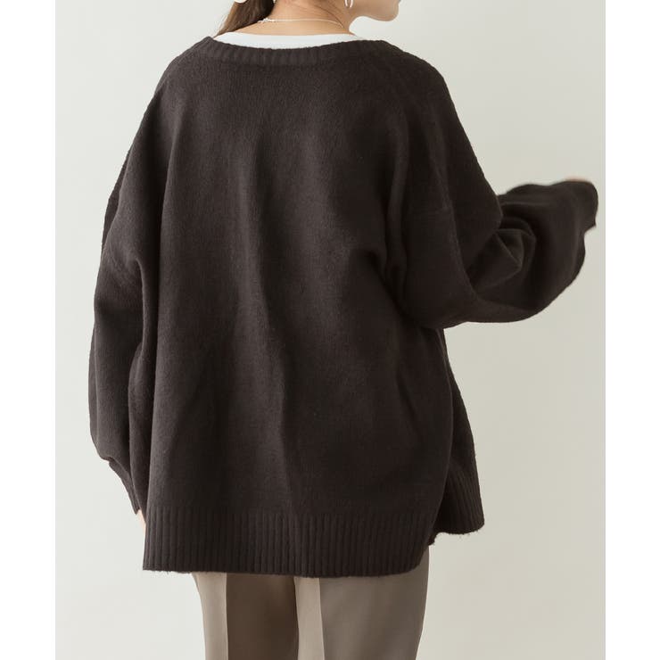 クルーネックふわふわニットカーディガン | atONE | 詳細画像8 