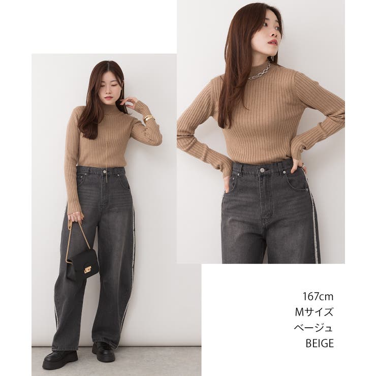 ハイネックリブニットトップス | atONE | 詳細画像7 