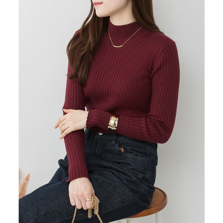 ハイネックリブニットトップス | atONE | 詳細画像14 