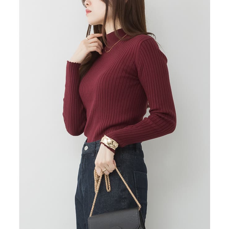 ハイネックリブニットトップス | atONE | 詳細画像16 