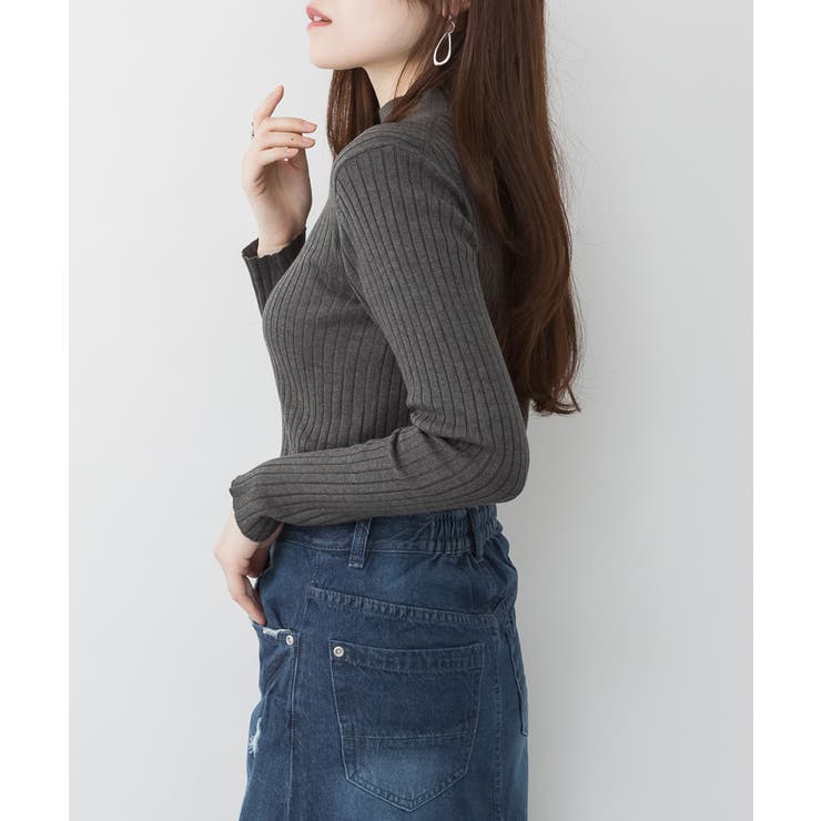 ハイネックリブニットトップス | atONE | 詳細画像35 