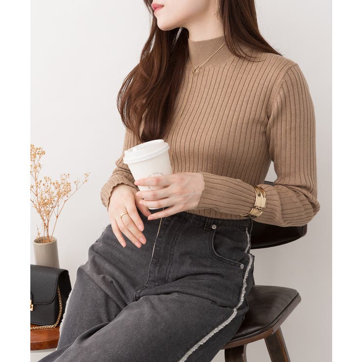 ハイネックリブニットトップス | atONE | 詳細画像38 