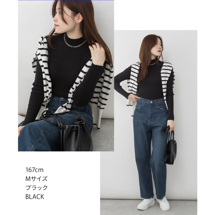 ハイネックリブニットトップス | atONE | 詳細画像1 