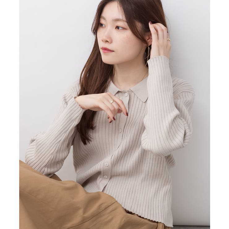 リブポロニットカーディガン | atONE | 詳細画像32 