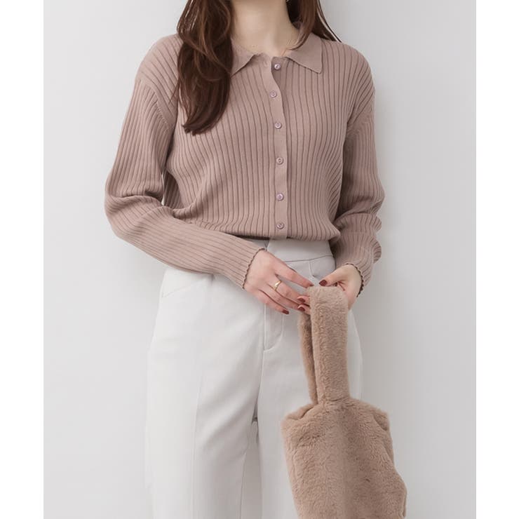 リブポロニットカーディガン | atONE | 詳細画像34 