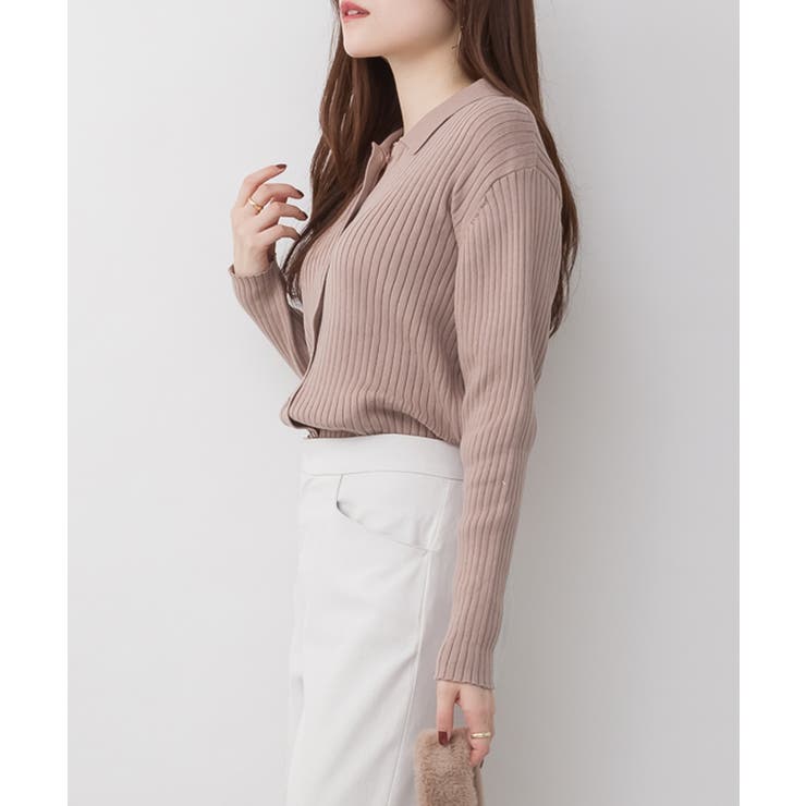 リブポロニットカーディガン | atONE | 詳細画像36 